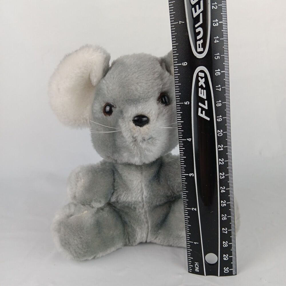 Vintage Retro 1978 Dakin Gray Mouse White Ears Plush Stuff Animal Toy 6 inch - Picture 7 of 9